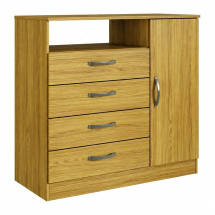 Cómoda de madera con cuatro cajones